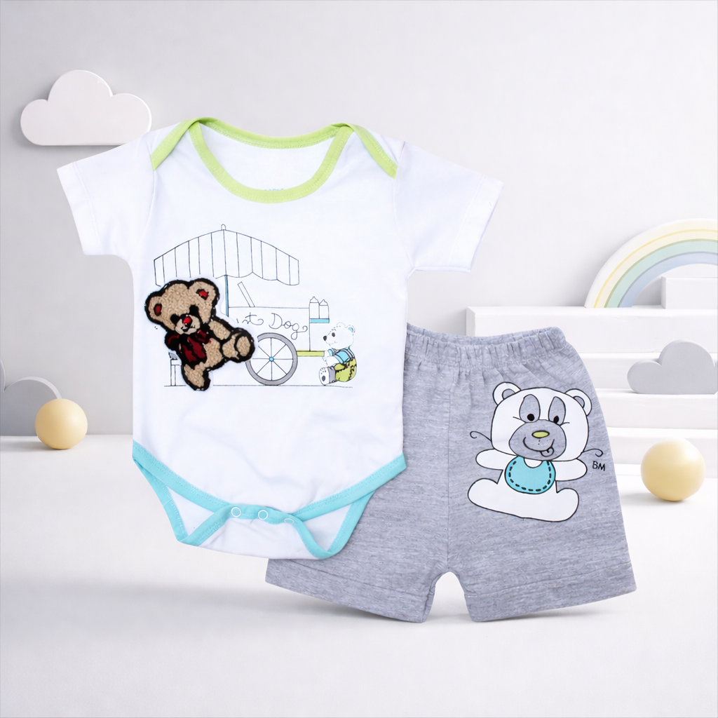 Toddlers 2 Pcs Outfit Bodysuit & Short Set