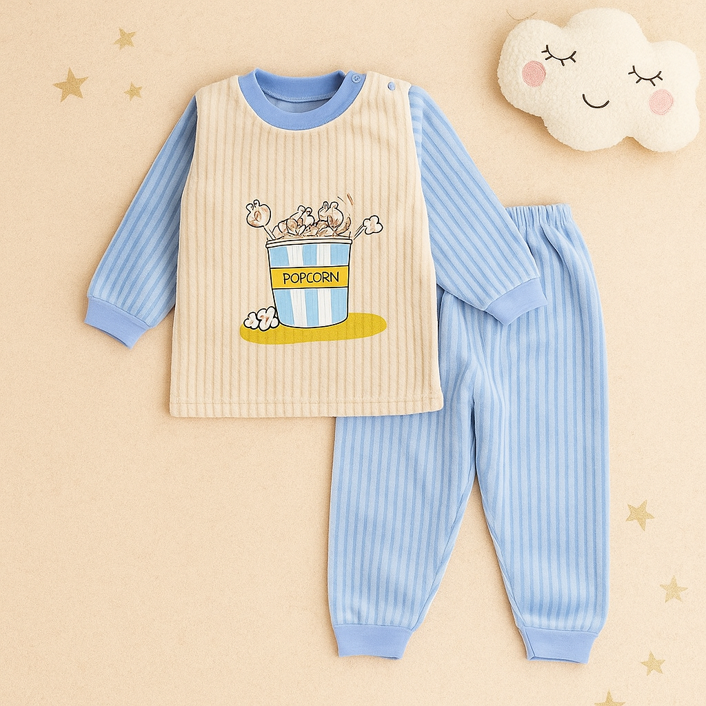 Kids 2 Pcs Fleece Shirt & Trouser Set