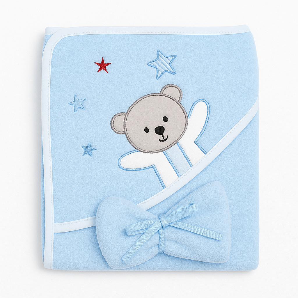 2 Pcs Set Hooded Towel With Small Hand Towel - Bear