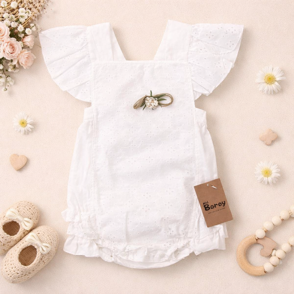 Mini Baray Girls Jumper - White