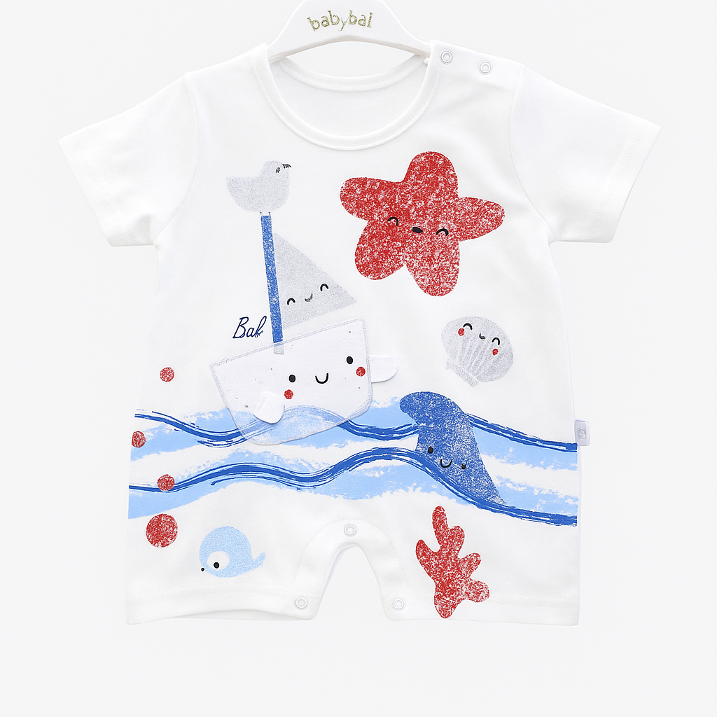 Baby Bal Submarine Themed Romper - Blue