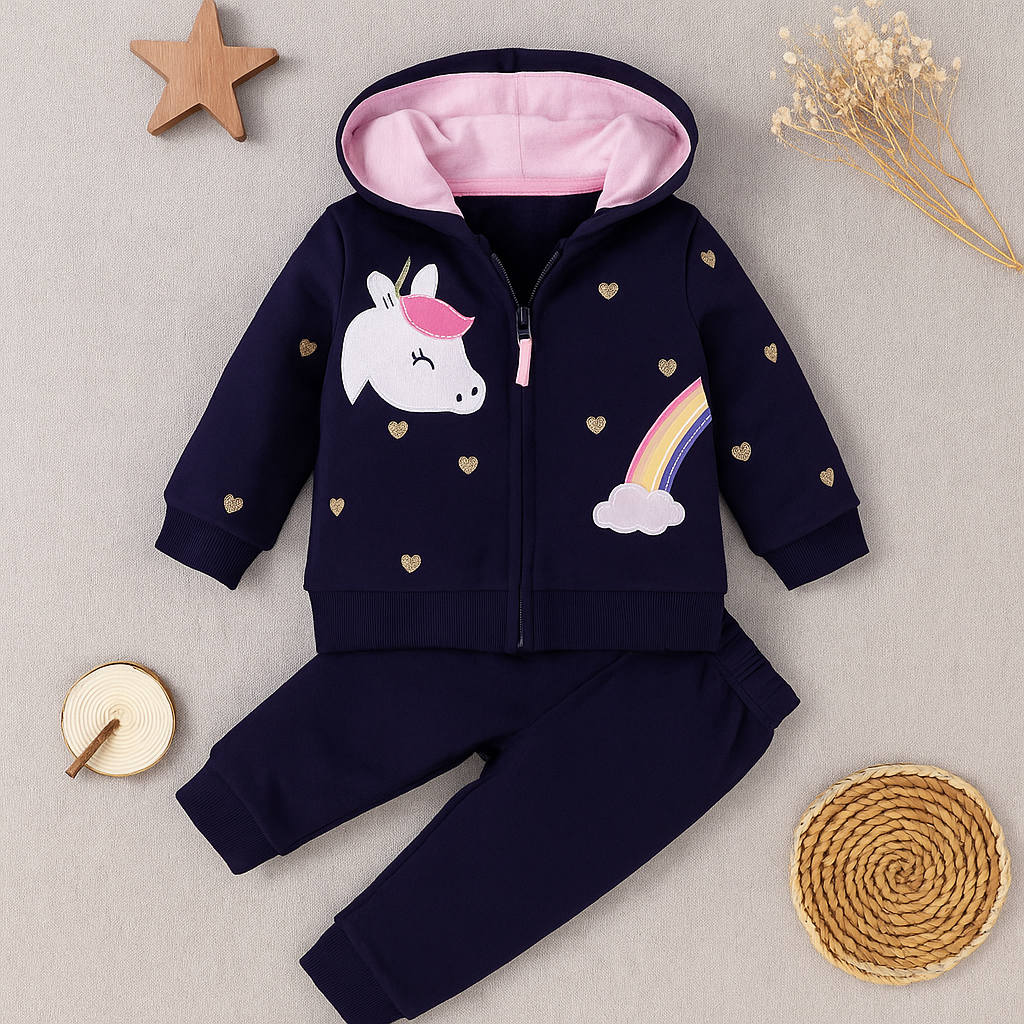 Tedmimak 2 Pcs Set Hoodie With Trouser - Unicorn