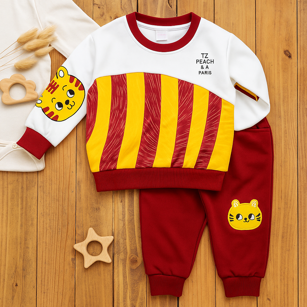 Toddlers 2 Pcs Sweatshirt & Trouser Set - Baby Cat