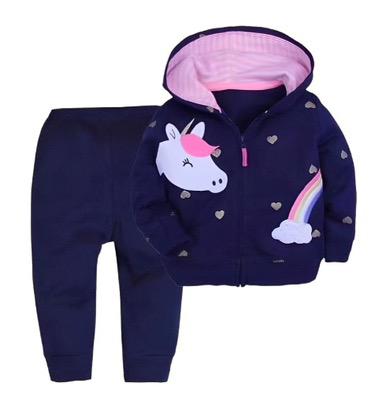 Tedmimak 2 Pcs Set Hoodie With Trouser - Unicorn
