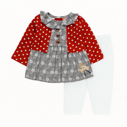 Toddlers 2 Pcs Girls Top & Tights Set