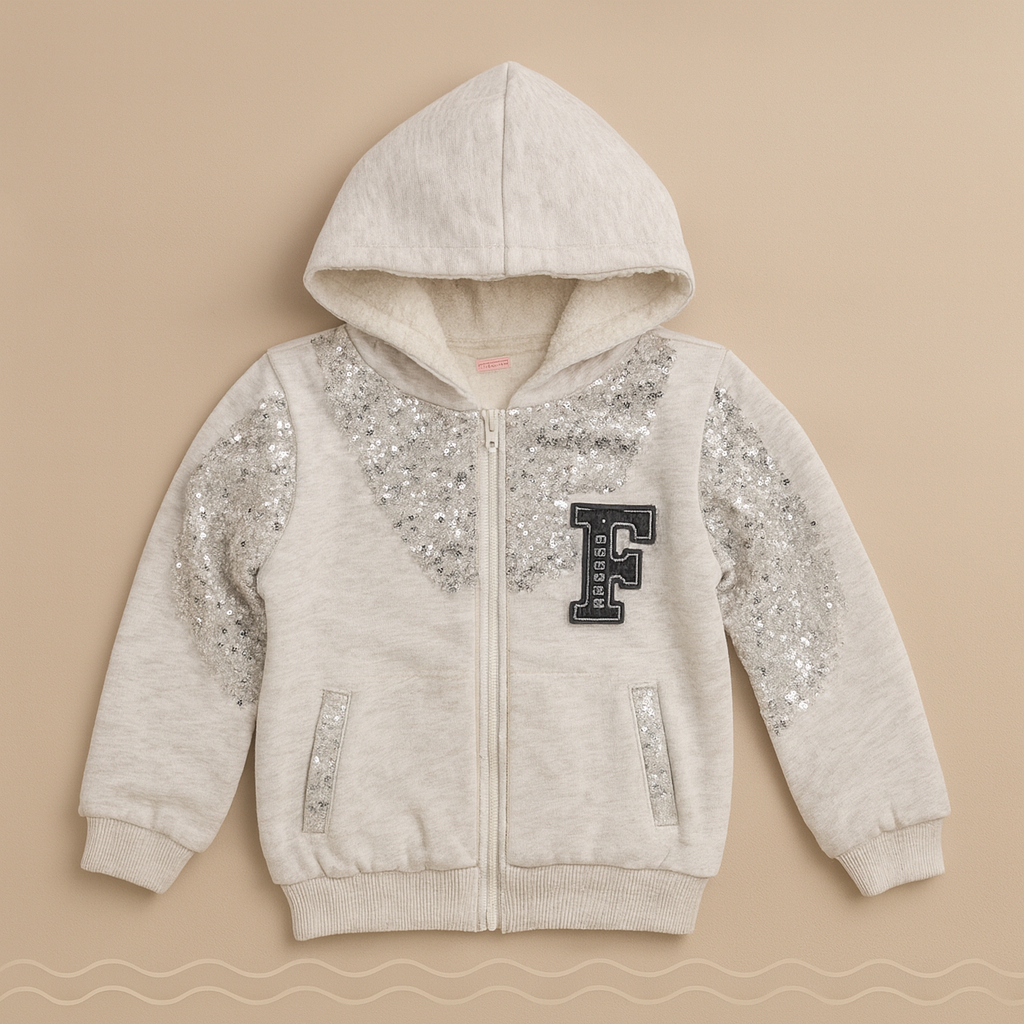 Girls Fleece Lined Hooded Jacket