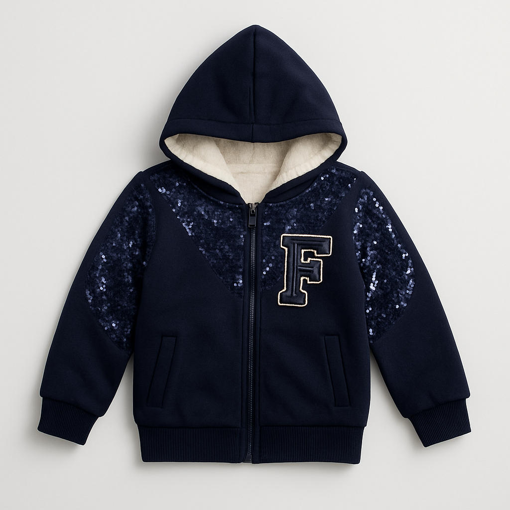 Girls Fleece Lined Hooded Jacket