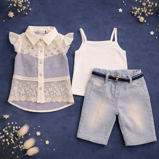 Girls 3 Pcs Casual Outfit