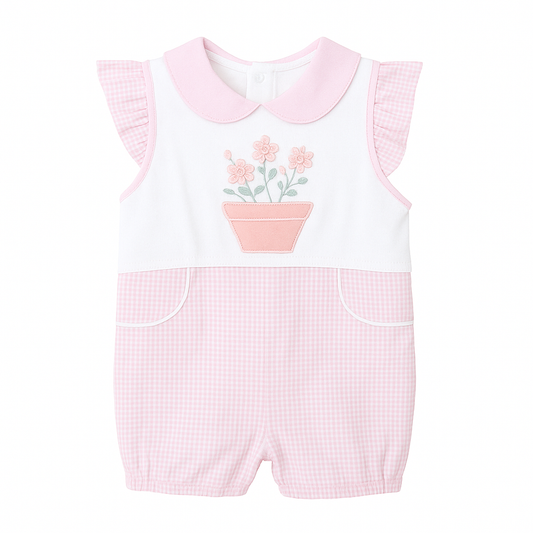 Bello Joy Girls Romper With Frilled Sleeves