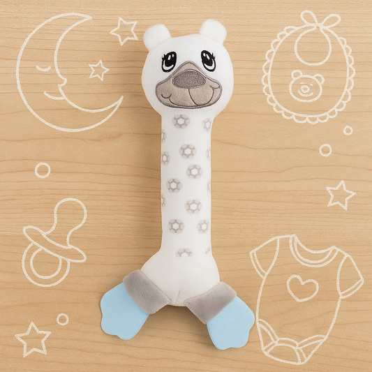 Dollery Baby Hand Rattle With Attached Teether