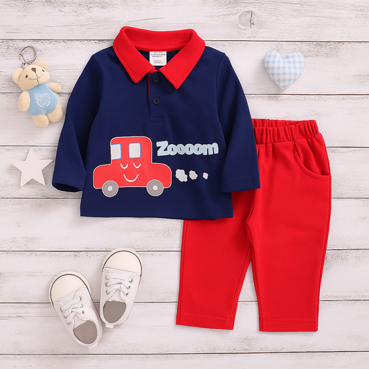 Wonder Child 2 Pcs T-Shirt & Cotton Pant Set -Zoooom!