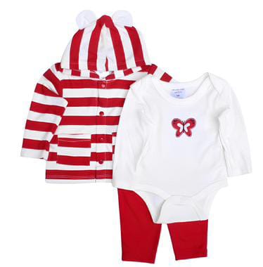 WonderChild 3 Pcs Button Down Hoodie, Bodysuit & Trouser Set