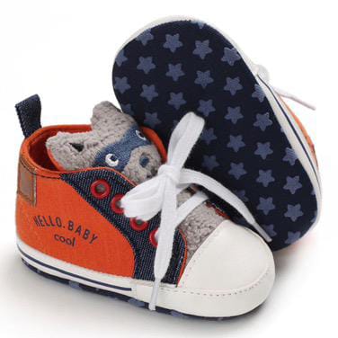 Boys Prewalker Joggers With Laces - Orange Bear