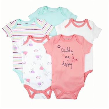 Sunnozy Pack Of 5 Summer Bodysuits - Daddy + Me = Happy