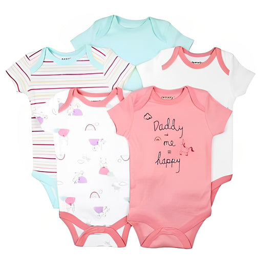 Sunnozy Pack Of 5 Bodysuits - Daddy Makes Me Happy