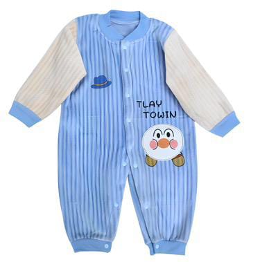 Tlay Towin Fleece ButtonDown Romper -Blue