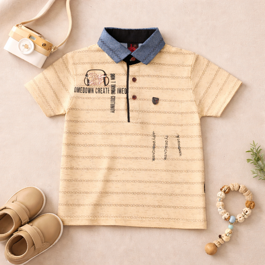 Boys Collar Style Shirt With Buttons Detailing