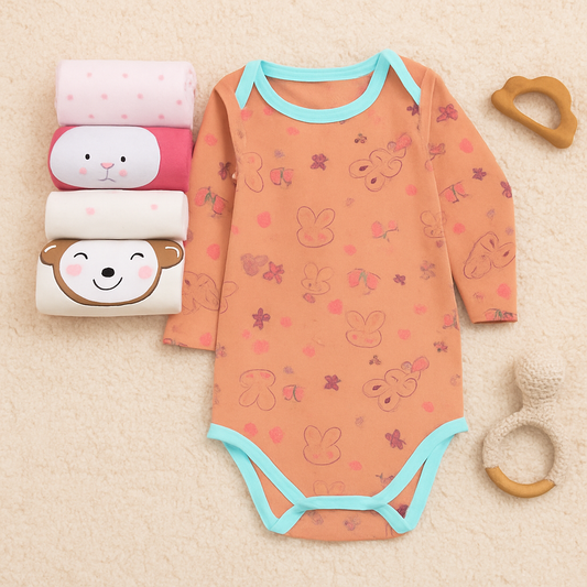 Carter Bluefly Pack Of 5 Bodysuits Set -Bear/Ms. Monkey