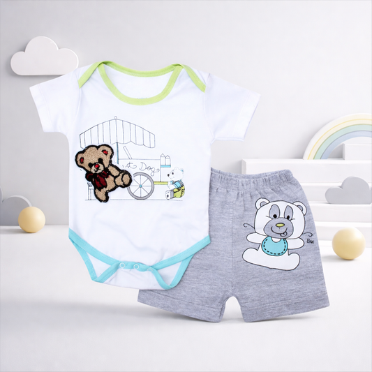 Toddlers 2 Pcs Outfit Bodysuit & Short Set