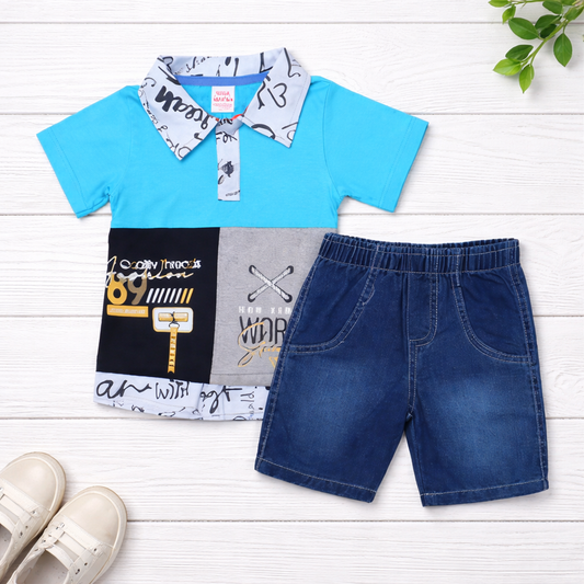 Boys 2 Pcs Shirt & Shirt Set