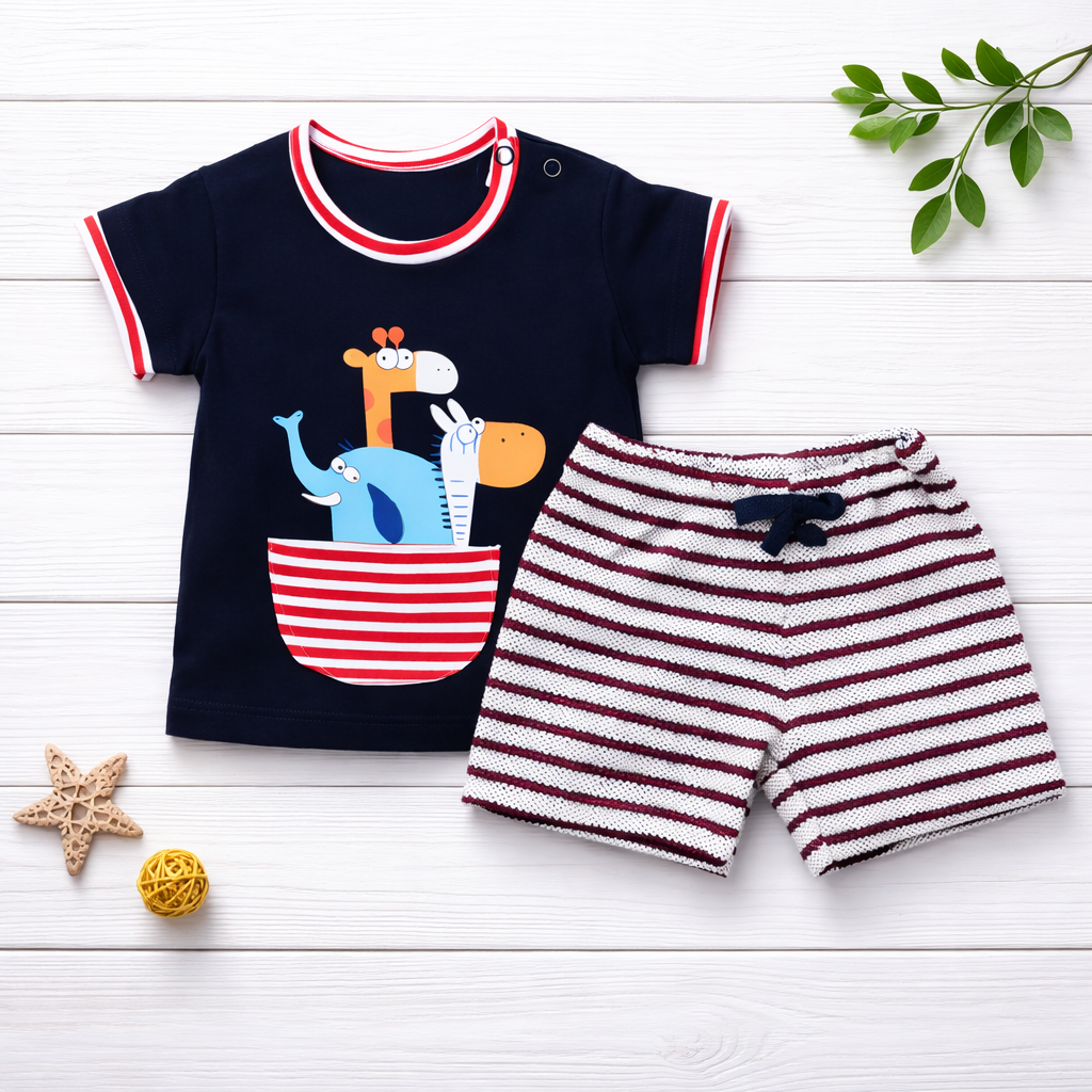 Boys 2 Pcs T-Shirt & Short Outfit