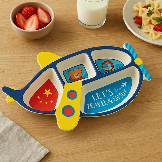 Airplane-Shaped Kids Meal Plate