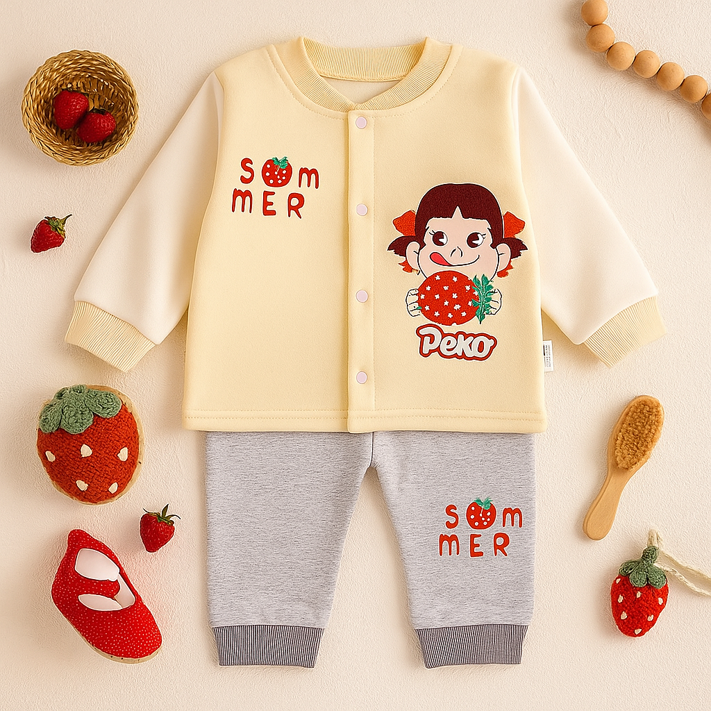 Sommer Berry 2 Pcs Button-down Shirt & Trouser Set