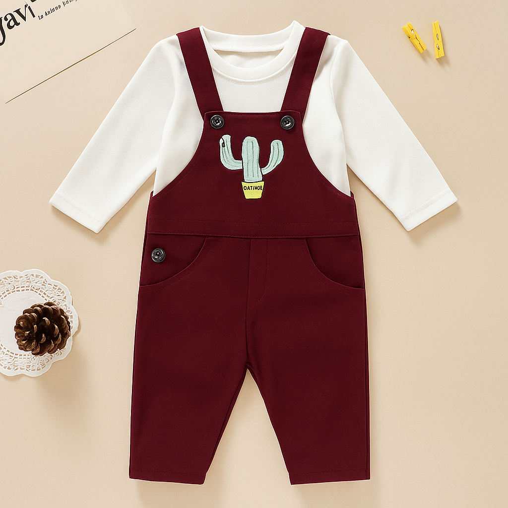 Toddlers 2 Pcs T-Shirt & Dungaree Set