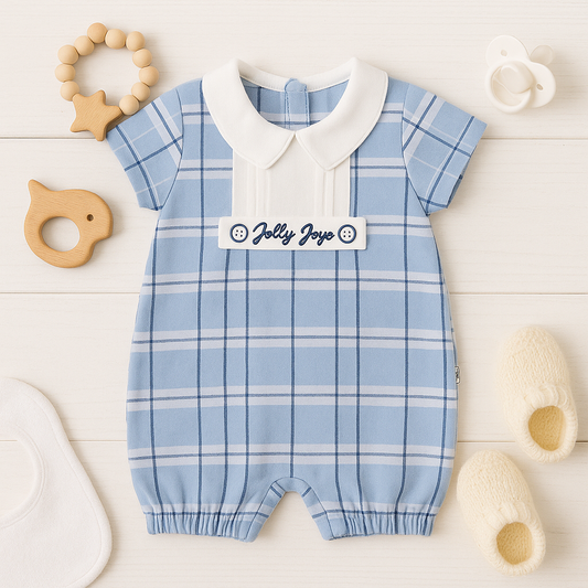 Jolly Joy Buttondown Romper - Blue