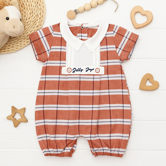 Jolly Joy Buttondown Romper - Brown