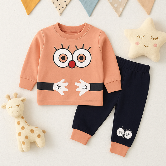Toddlers 2 Pcs SweatShirt & Jogger Pant Set - Pink
