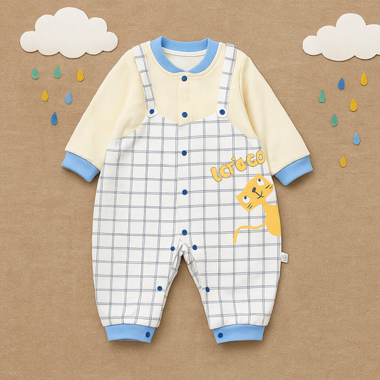 Let's Go Dungaree Style Full Romper
