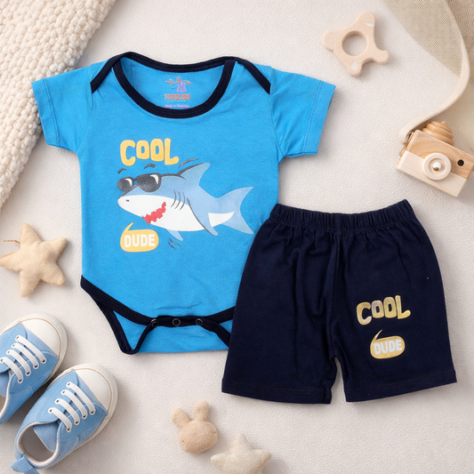 Toddlers 2 Pcs Outfit  Bodysuit & Short Set