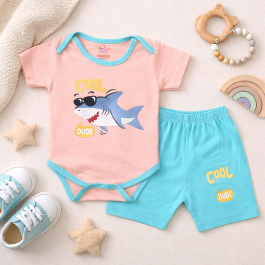 Toddlers 2 Pcs Outfit Bodysuit & Short Set