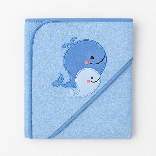 Sunnozy Baby Hooded Towel - Whales