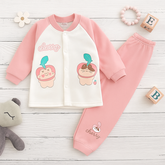 Girls 2 Pcs Button-down Top & Jogger Pant Set