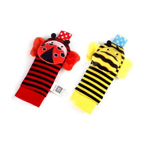 SKK Baby Rattle Socks - Funny Bee & Ladybug