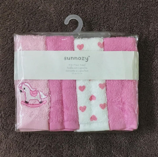 Sunnozy Baby Pack Of 4 Face Towels - Unicorn