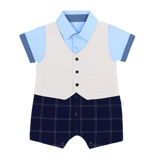 Baby Z Formal Indulge Waistcoat Romper With Pocket Detailing