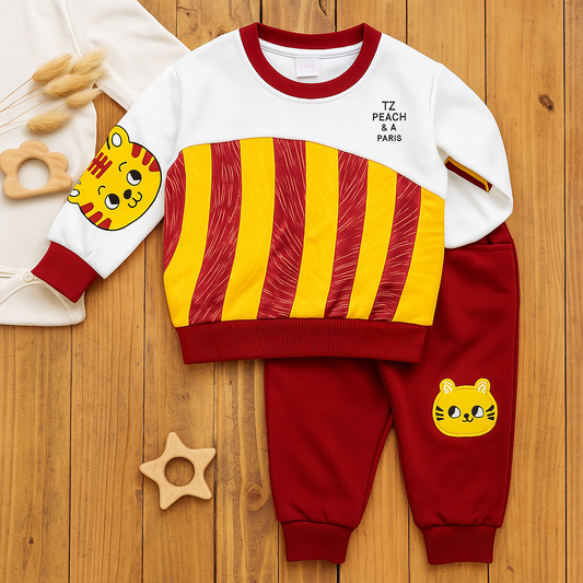 Toddlers 2 Pcs Sweatshirt & Trouser Set - Baby Cat