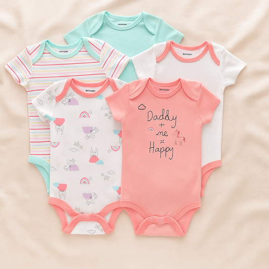 Sunnozy Pack Of 5 Bodysuits - Daddy Makes Me Happy