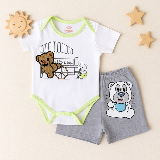Toddlers 2 Pcs Bodysuit & Short Set