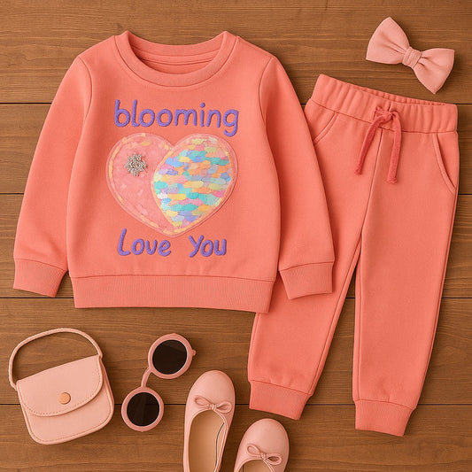 Girls 2 Pcs Sweatshirt & Jogger Pant Set