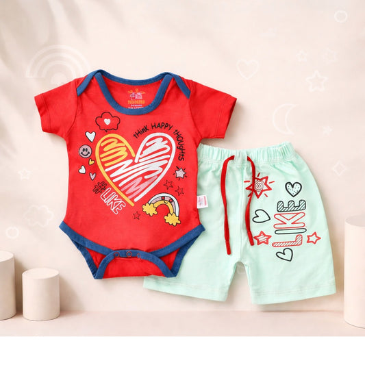 Toddlers 2 Pcs Outfit Bodysuit & Short Set
