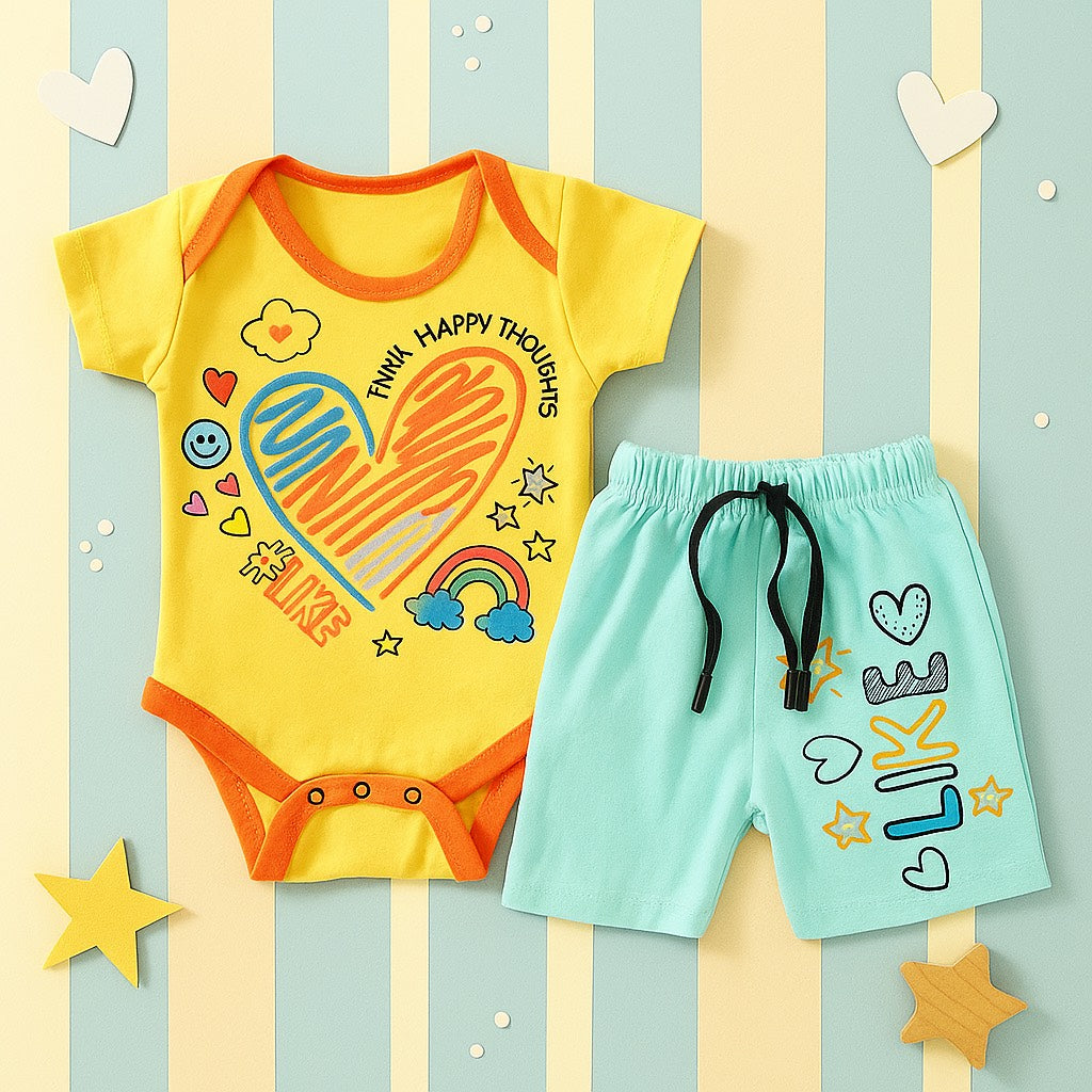 Toddlers 2 Pcs Outfit Bodysuit & Short Set