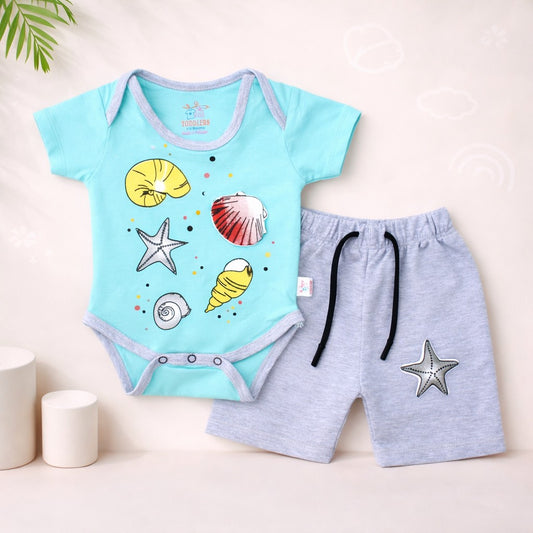 Toddlers 2 Pcs Outfit Bodysuit & Short Set