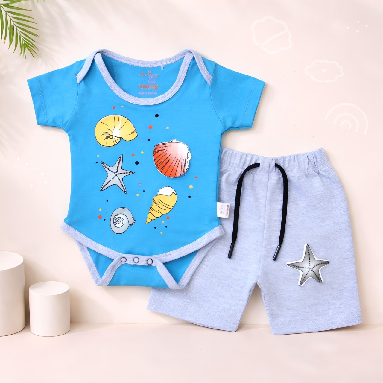 Toddlers 2 Pcs Outfit Bodysuit & Short Set