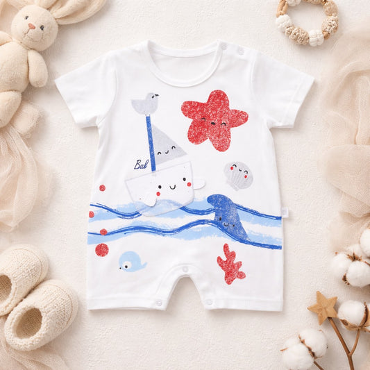 Baby Bal Submarine Themed Romper - Blue