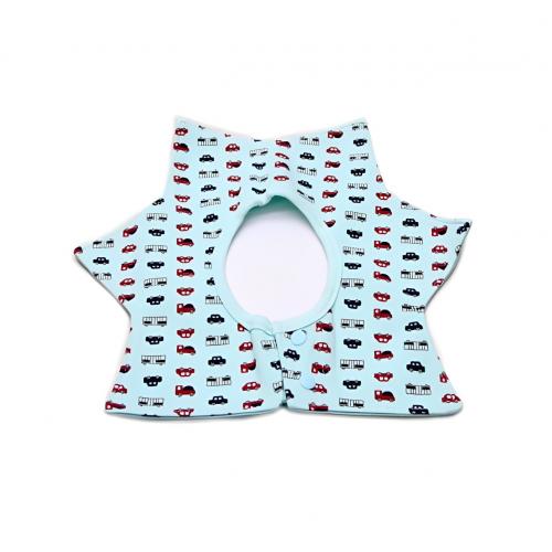 Infants Star Style Bib With Adjustable Buttons Closure - Cars