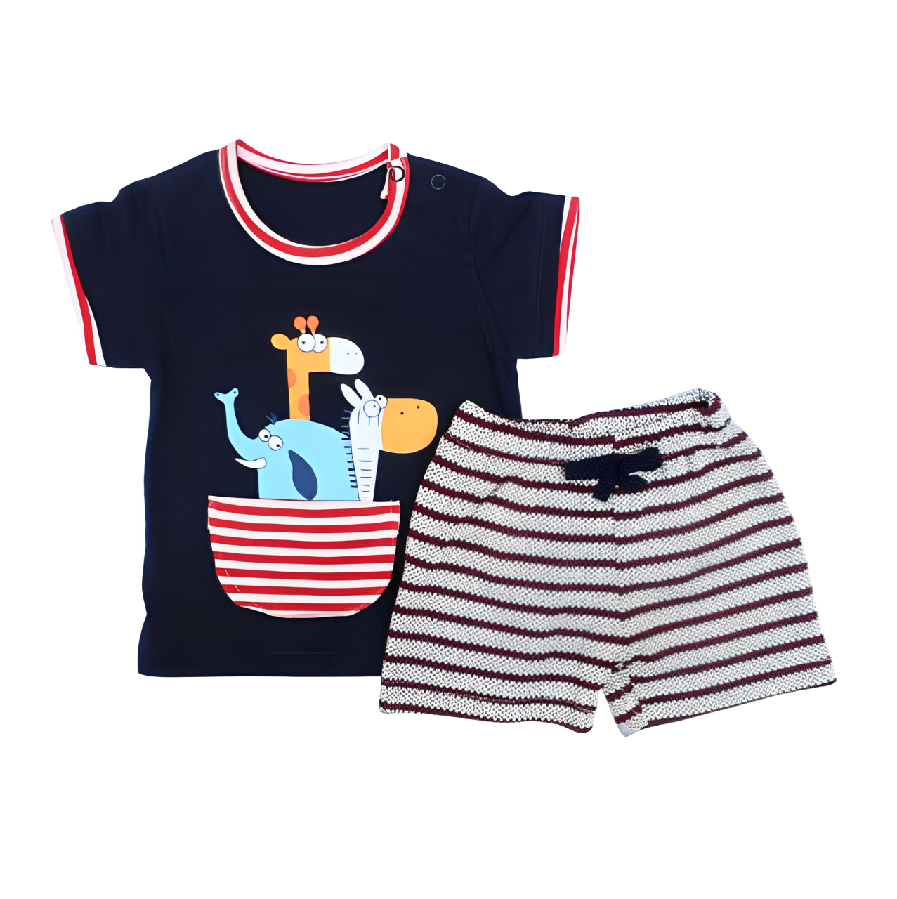 2 Pcs T-Shirt & Short Set  - Animals